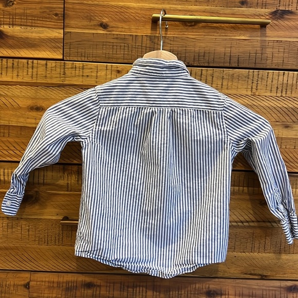 JANIE & JACK BOY STRIPED POPLIN SHIRT - Picture 4 of 5